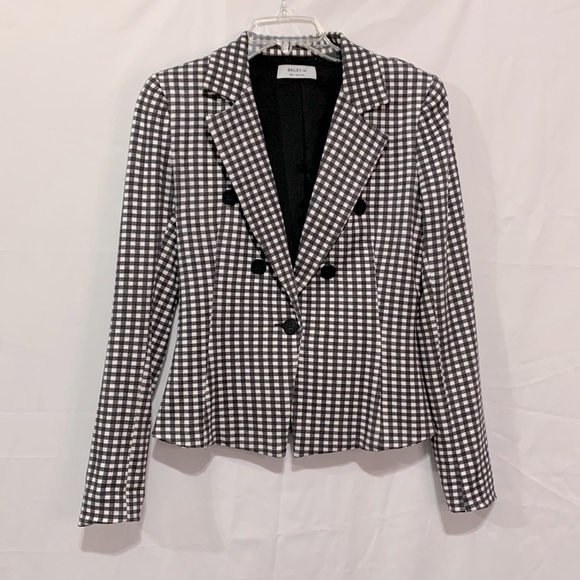 BAILEY/44 gingham checkered black white knit blazer lined size small - Picture 3 of 11